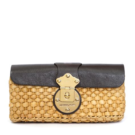 michael kors straw clutch bag